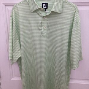 FootJoy Men's Light Green Checkered Polo